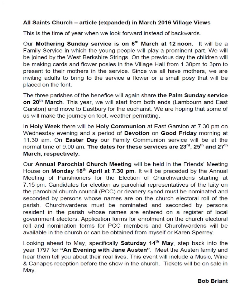 Village Views March 2016